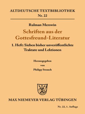 cover image of Schriften aus der Gottesfreund-Literatur